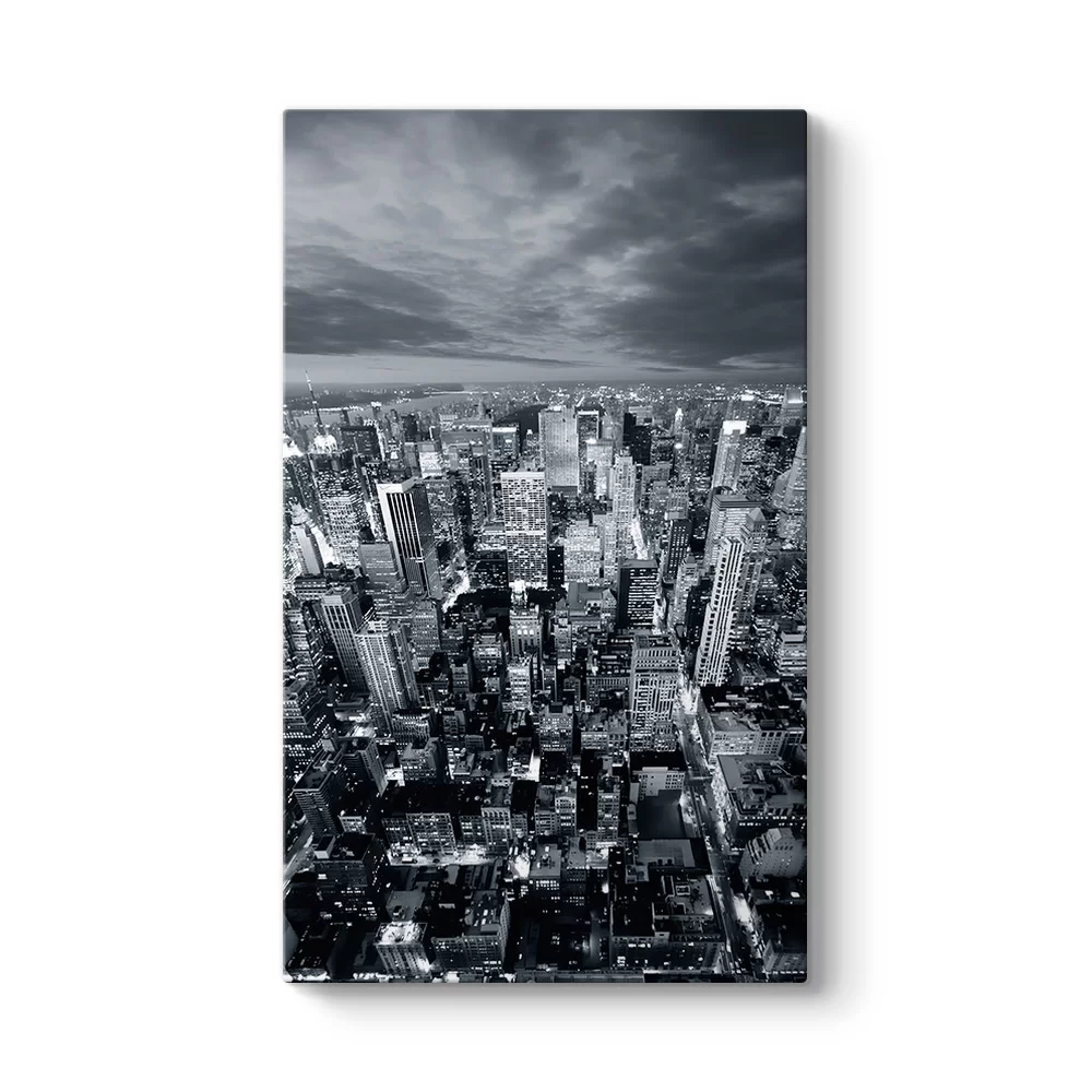 Siyah Beyaz New York Skyline Tablosu - Model 35